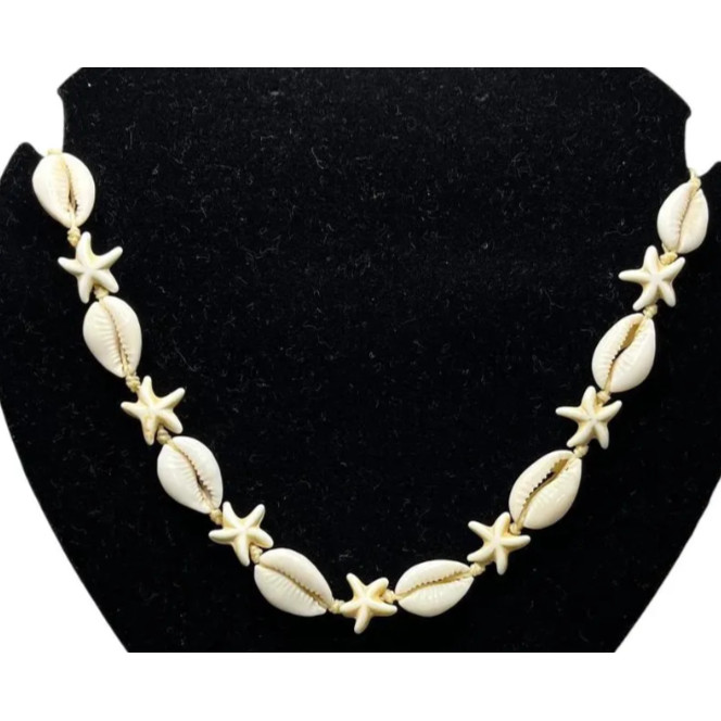 Colar com Estrela Ajustavel gargantilha de Conchinhas+estrelas  Choker Búzios Moda Praia em Oferta na Shopee