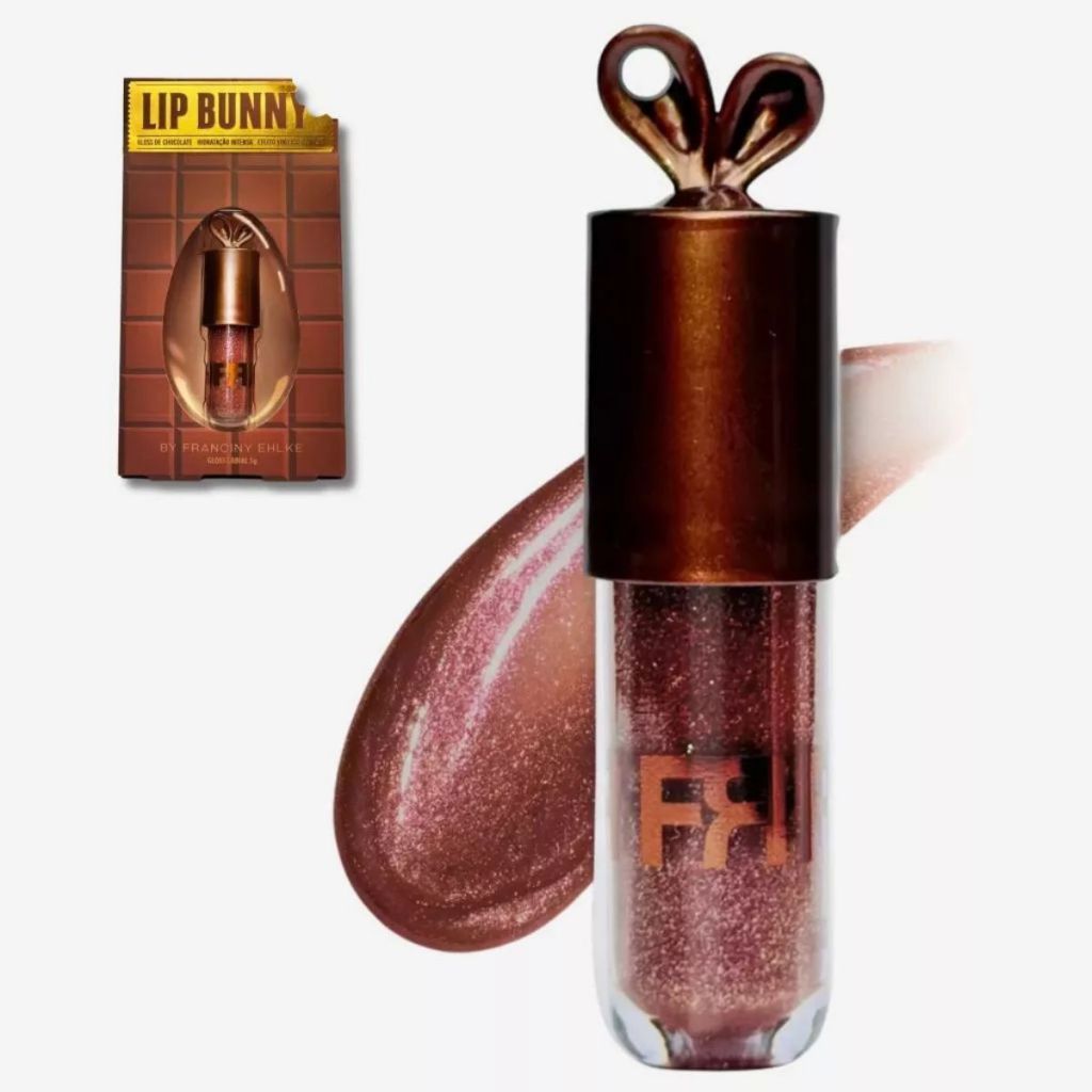 Gloss Labial Fran by Franciny Ehlke Lip Bunny Chocolatinho Hidratante Protetor Chaveiro em Oferta na Shopee