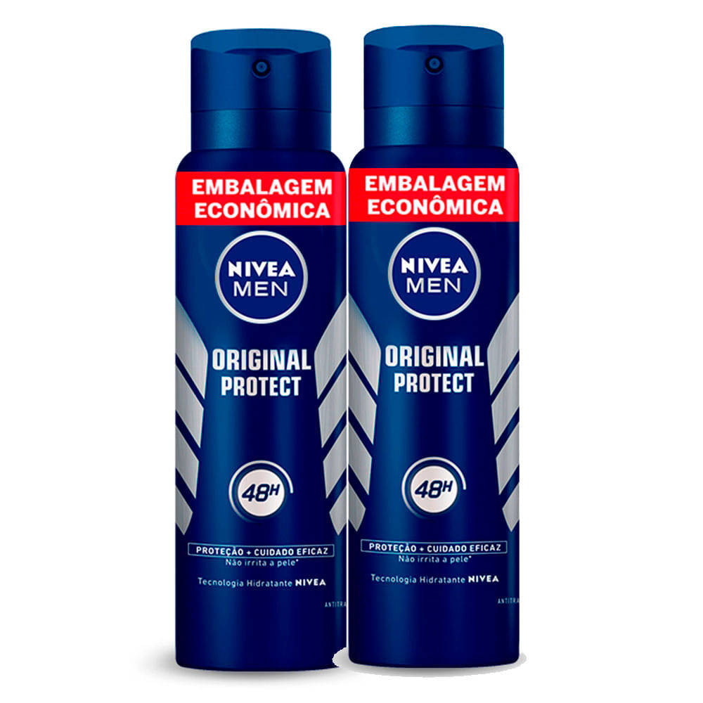 Kit 2 Desodorante Antitranspirante Aerosol Nivea Men Original Protect 200ml em Oferta na Shopee