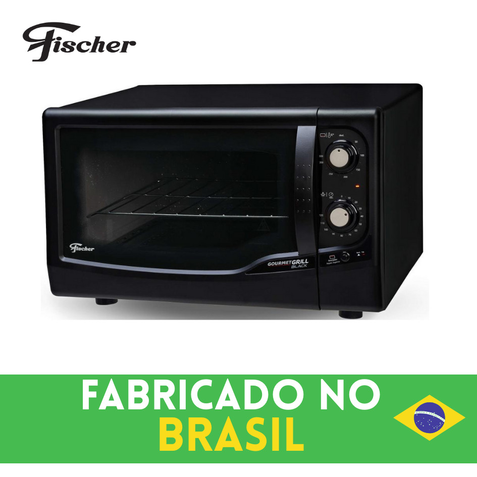 Imagem Forno Elétrico Fischer Gourmet Grill 44L Preto Bancada com Dourador e Timer