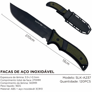 Faca Camping Faca Caça Pesca Tática Militar com Bainha Luatek 27cm em Oferta na Shopee