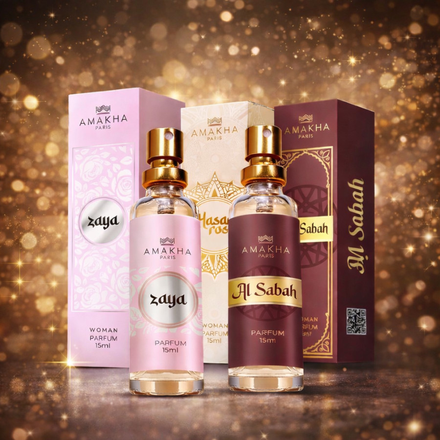 Trio de Perfumes Árabes Feminino  : Zaya 15ml + Hasan Rosé + Al Sabah Parfum 15ml em Oferta na Shopee