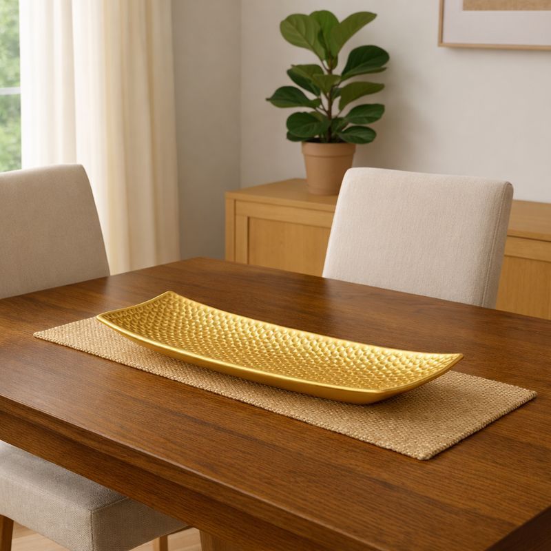 Centro de Mesa Decorativa Madeira Luxo Grande 60 x 18 cm – Centro de Mesa Moderno Fruteira Porta Objetos