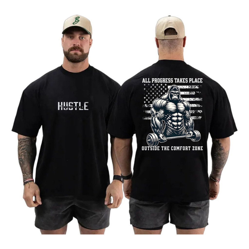 Camisa Camiseta Oversized pra Academia Usa Musculação Treino Maromba Grande 100% Algodão Fitness Academia Geek