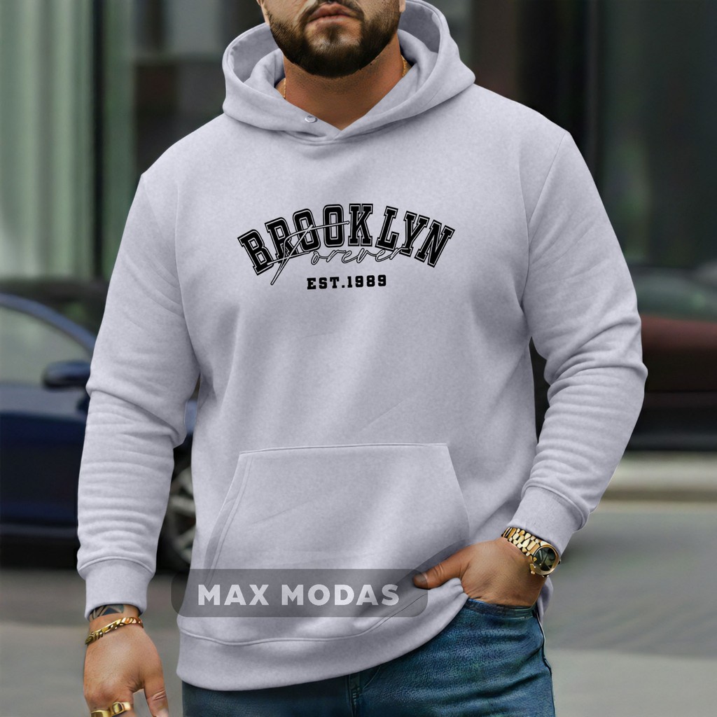 Blusa De Frio  Plus Size Moletomm Canguru Com Capuz e Bolso G1 ao G5 em Oferta na Shopee