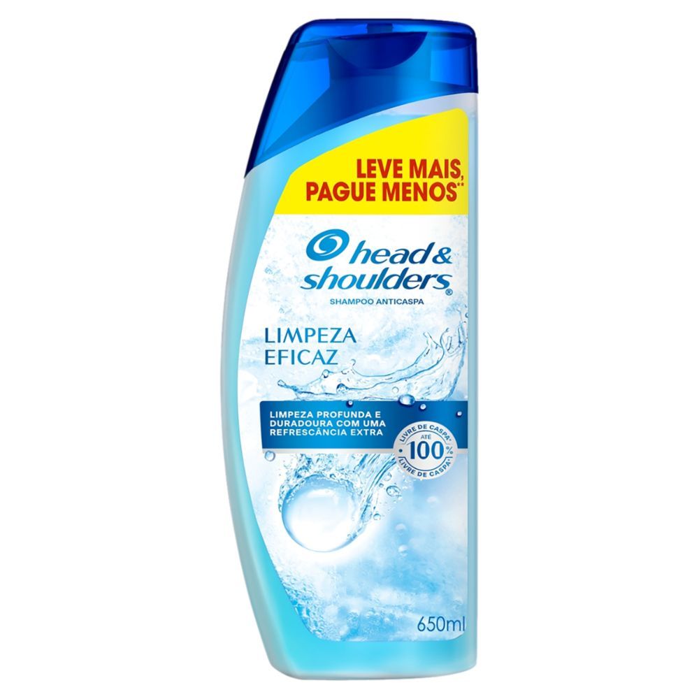 Shampoo Head&Shoulders Limpeza Eficaz Leve Mais Por Menos 650ml