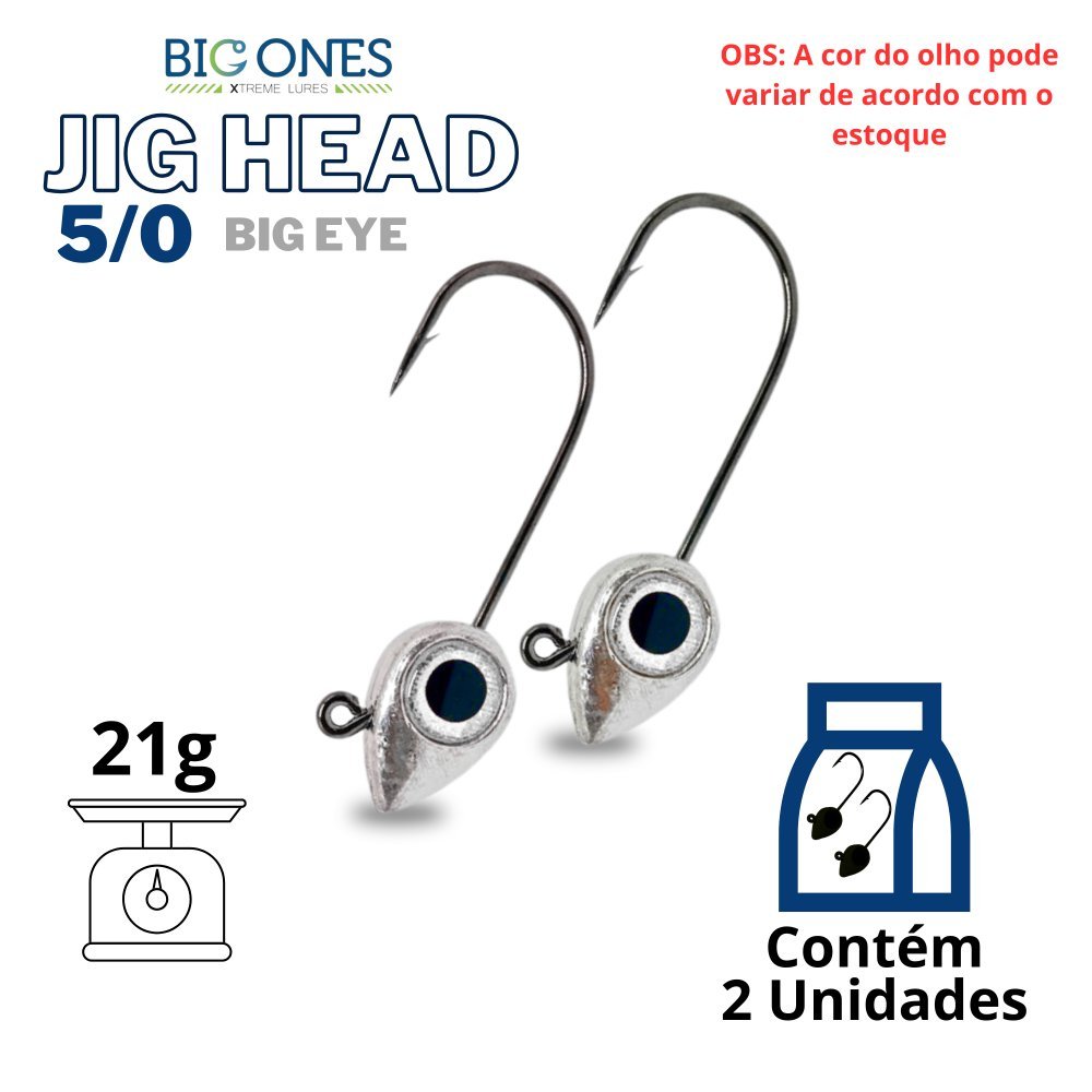 Jig Head 5/0 - Big Eyes Big Ones Natural - 2 Unidades 21g