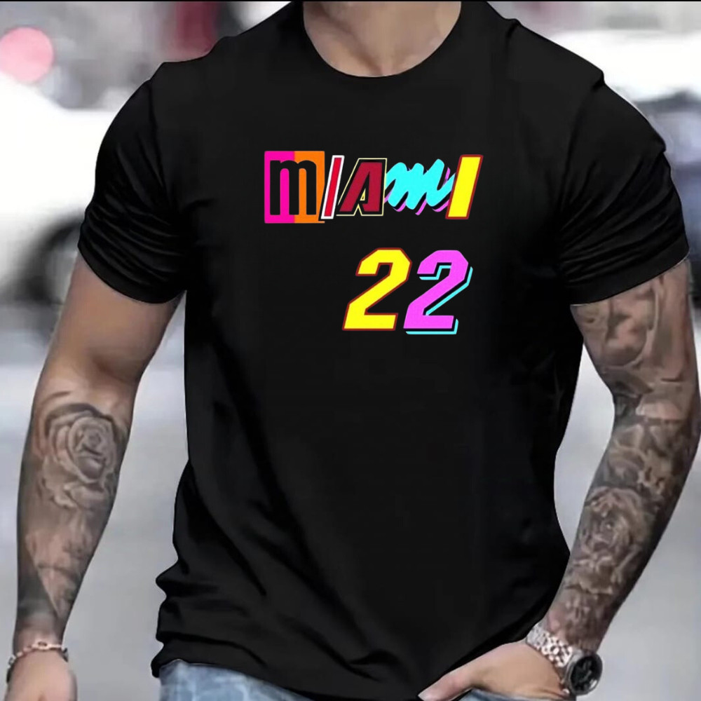 Tshirt 30.1 Camiseta Algodão Unissex Linda T-shirt  Miami 22 Masculina Streetwear Basquete Estampado Gola Redonda   Prem