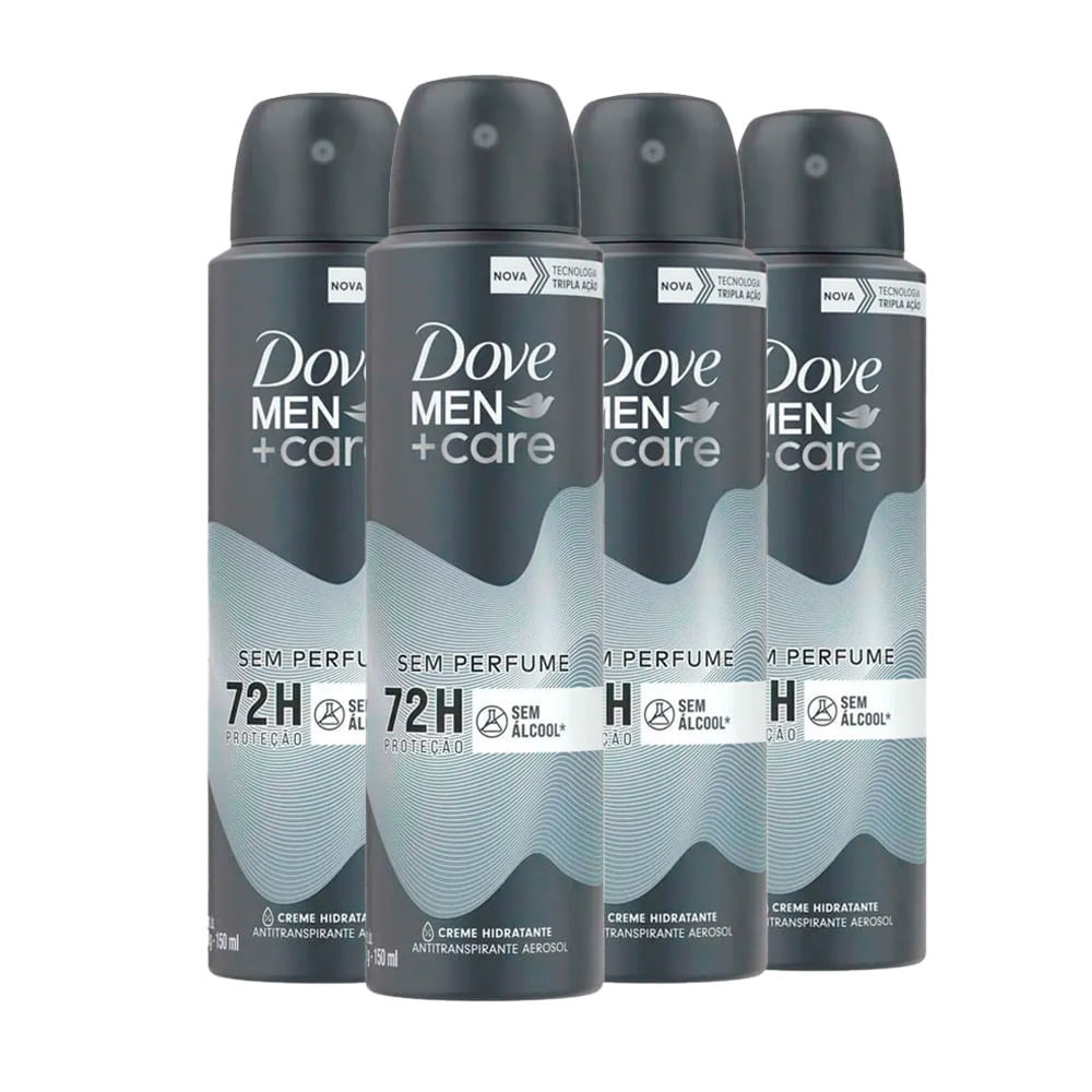 Kit Desodorante Aerosol Dove Men Sem Perfume 150ml - 4 unidades em Oferta na Shopee
