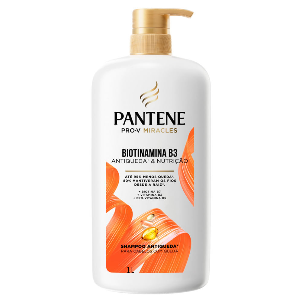 Shampoo Antiqueda Pantene Pro-V Miracles Biotinamina B3 Antiqueda e Nutrição 1L