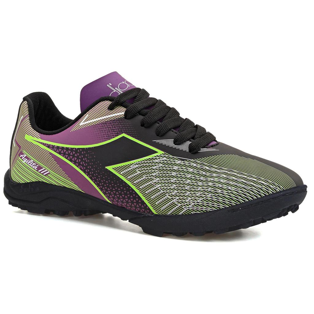 Chuteira Unissex Diadora Agilitá III Society Roxo e Preto em Oferta na Shopee