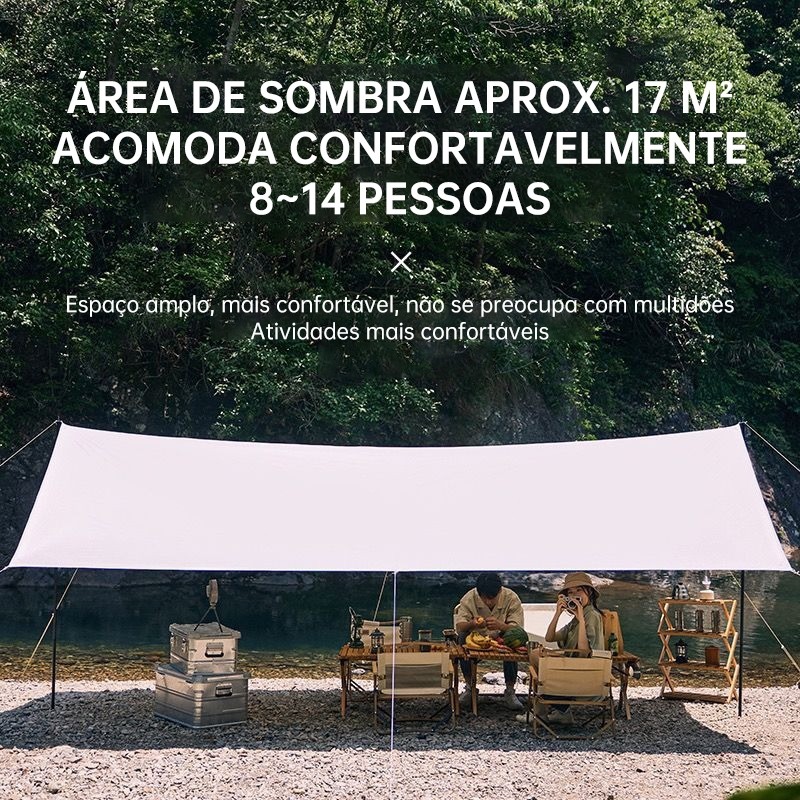 Toldo Camping Impermeável Anti-UV Resistente ao Vento, Toldo Grande 3x3/4x3/5x3M para Piquenique e Aventuras ao Ar Livre — imagem 2 de 2