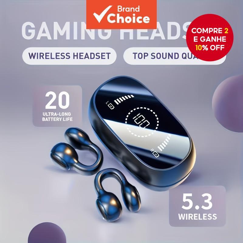 SPRISE Fones De Ouvido Esporte Condução Óssea Com Cancelamento Ruído Microfone Embutido Treino Sem Fio Display Digital em Oferta na Shopee