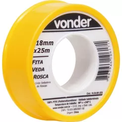Fita veda rosca 18mmx5m ptfe teflon - Vonder