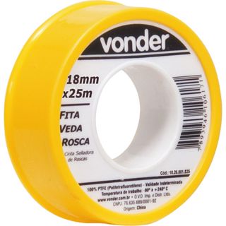 Fita veda rosca 18mmx5m ptfe teflon - Vonder em Oferta na Shopee