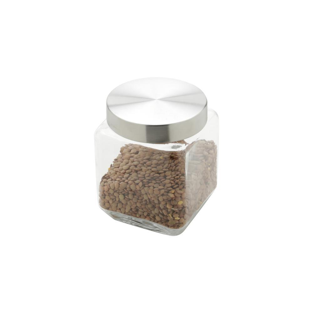 Porta Mantimento Wolff Vidro com Tampa de Aço Quadrado 1,2L em Oferta na Shopee