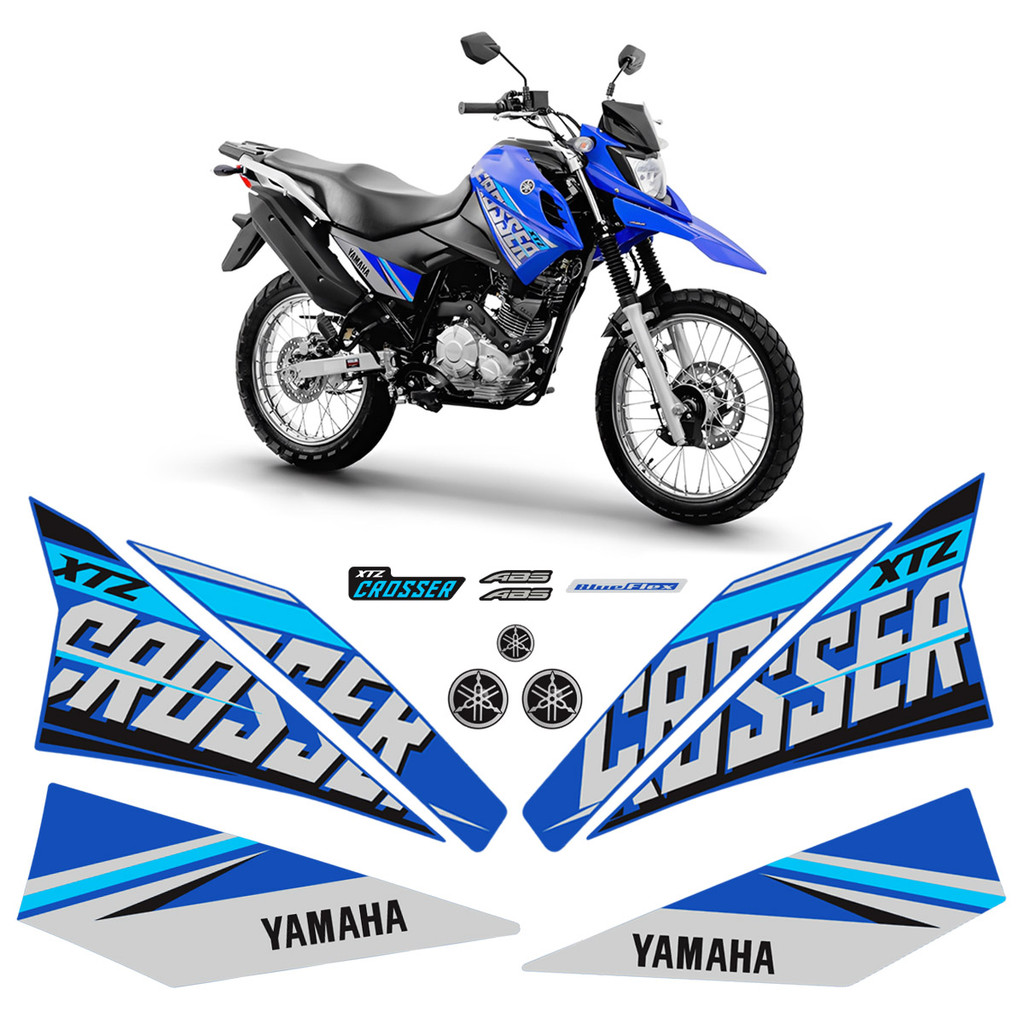 Kit Adesivos Para Yamaha Crosser Xtz 150 2019/2020 Moto Azul
