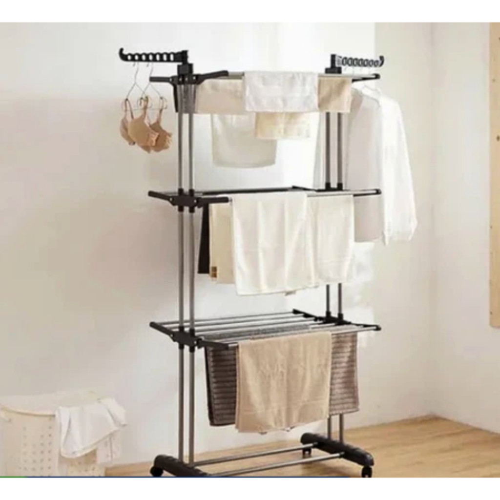 Varal De Chão Roupa Calcinha Grade 3 Andares Dobrável Portátil LEICO SHOP