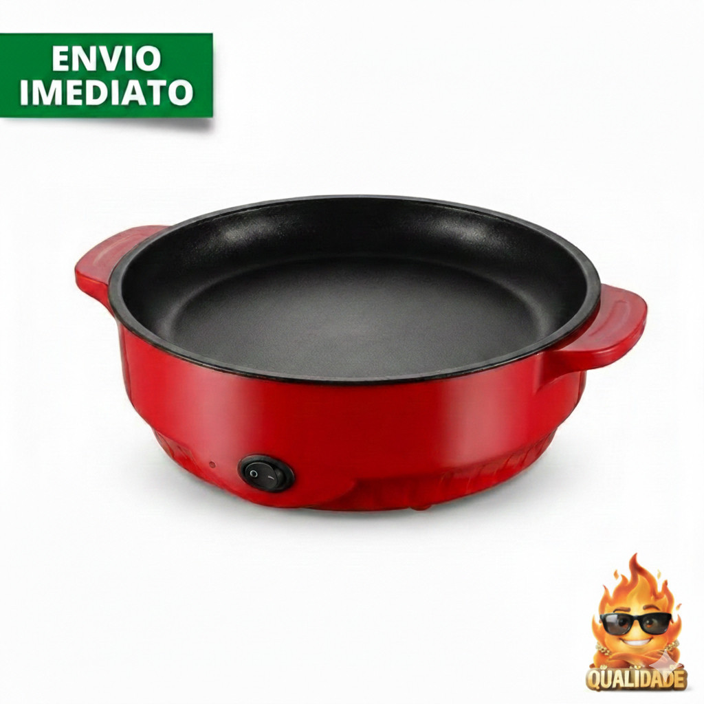 Frigideira Elétrica Grill Multifuncional Antiaderente Chapa Assadeira 110 V e 220V
