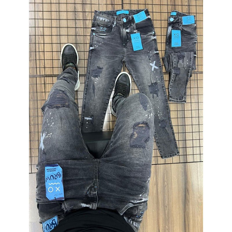 Calça jeans Masculina estilo jogador X.O Original