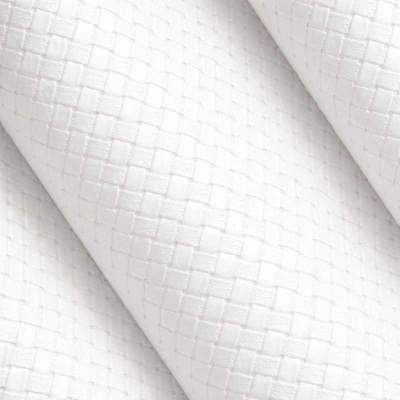 Tecido Courino Trissê Quadriculado Impermeável Decoração Couro Branco