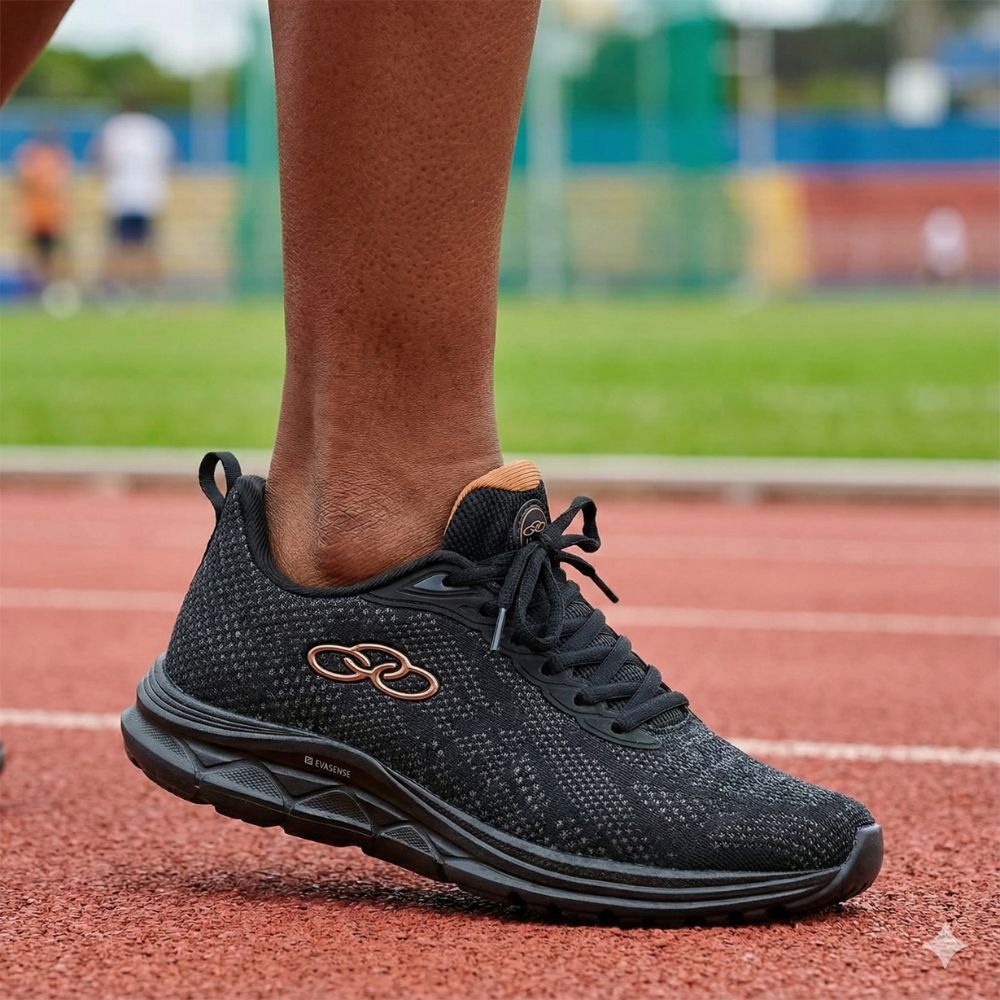 Tênis Feminino Olympikus Citrus 2 Evasense Preto/Dourado em Oferta na Shopee