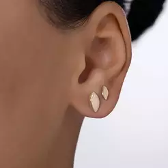 Kit Brincos Rommanel Losango Geometricos Ouro 18k 527550