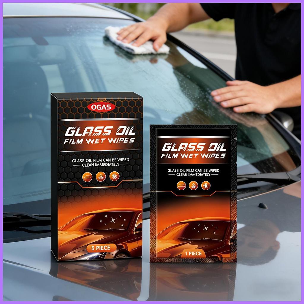 Toalhetes De Limpeza De Filme De Óleo De Vidro 5 Peças Portátil Anti-Nevoeiro Hidratantes Removedor Janela De Carro Para