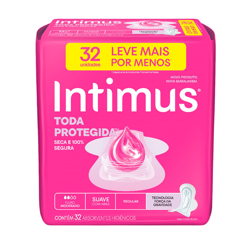 Absorvente Intimus Tripla Proteção Suave Com Abas - 32 Unidades em Oferta na Shopee