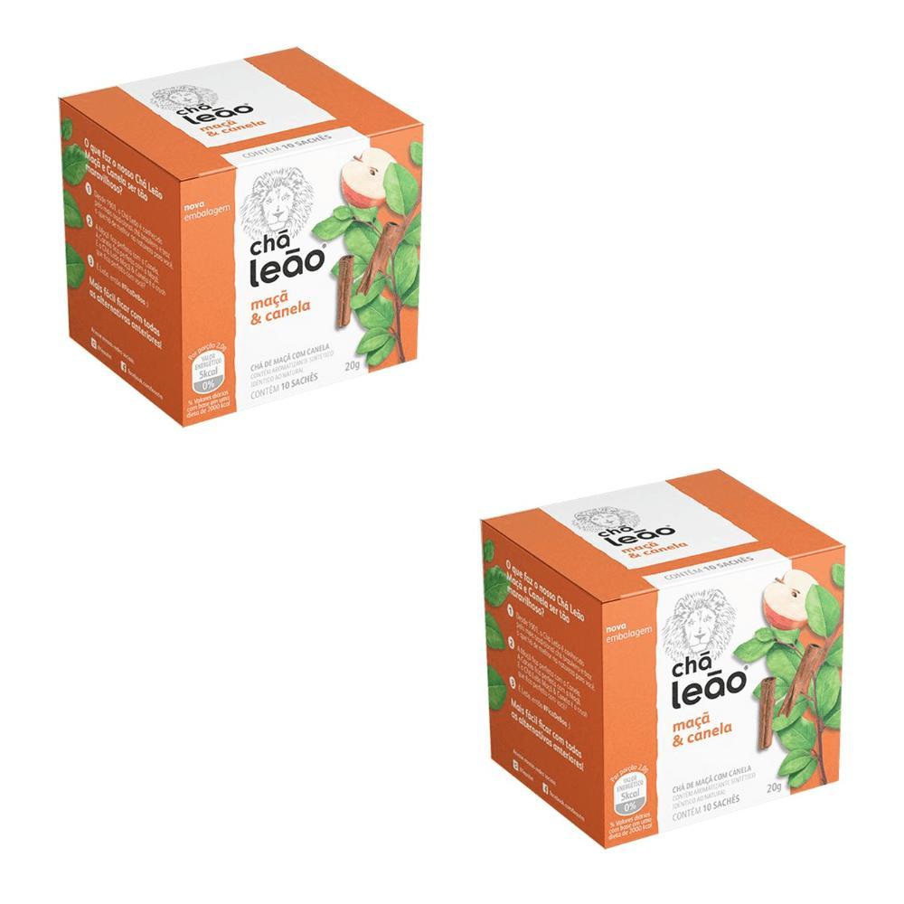 Kit 2 Chá Leão Maçã com Canela 10 Sachês