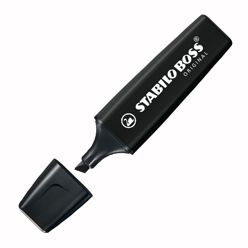 Pincel marca texto Boss Nature Colors Preto 70/46 Stabilo em Oferta na Shopee