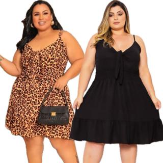 Vestido feminino plus size duna 50 com bojo modelo curve em Oferta na Shopee