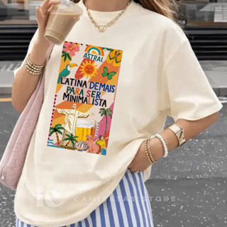 Camiseta T-Shirt Latina Alta Qualidade 100% Algodão Brasil em Oferta na Shopee