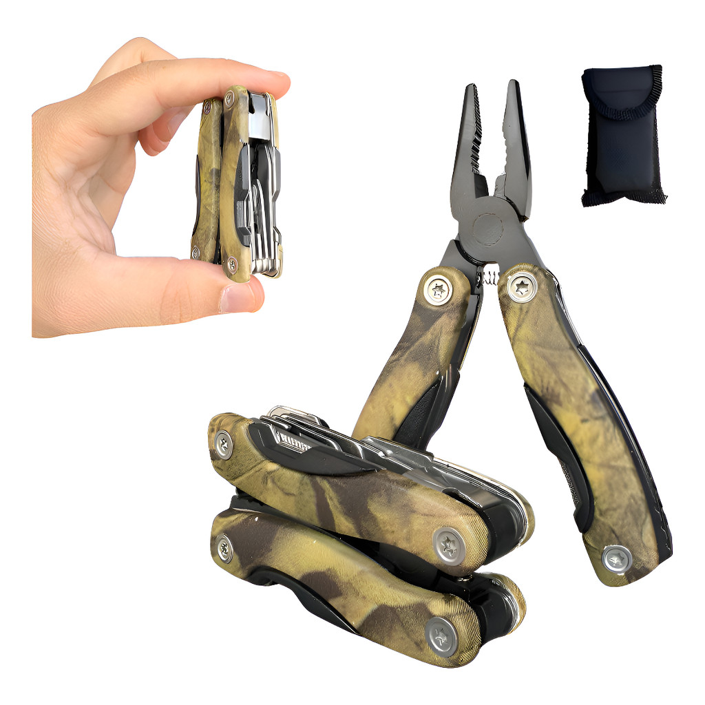Mini Alicate Canivete Multi Ferramentas Dobrável Com Estojo