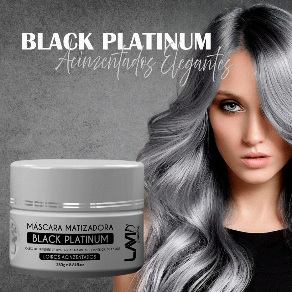 matizador mascara de hidratação black platinum loiro acinzentado 250g LAVID