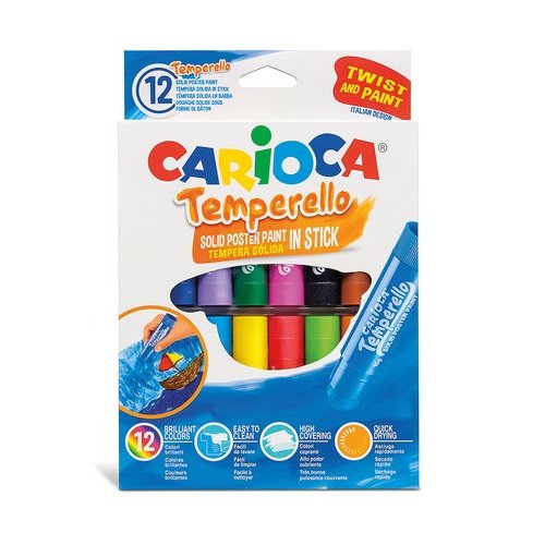 🫟Kit 12 Tintas Guache Bastao Cores Sortidas Pintura Artistica Escolar Criativa