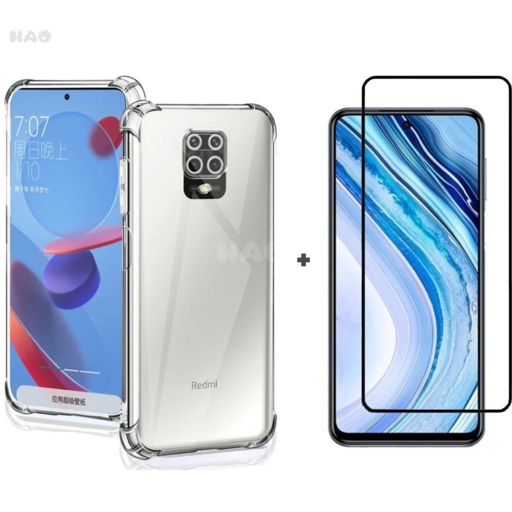 Película e Capa Capinha Xiaomi Redmi Note 9S/Note9 Pro
