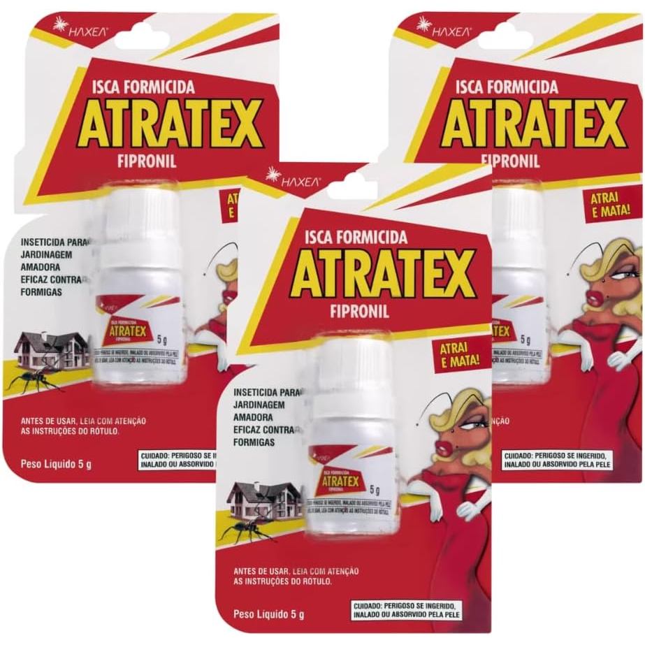 KIT 3un Atratex Isca Formicida Doceira 5g - Haxea