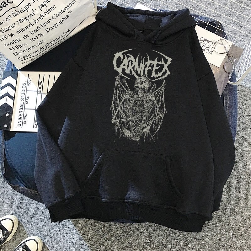 Moletom Canguru Com Capuz Banda Carnifex Deathcore Rock Moda Streetwear Casaco de Algodão com Bolso