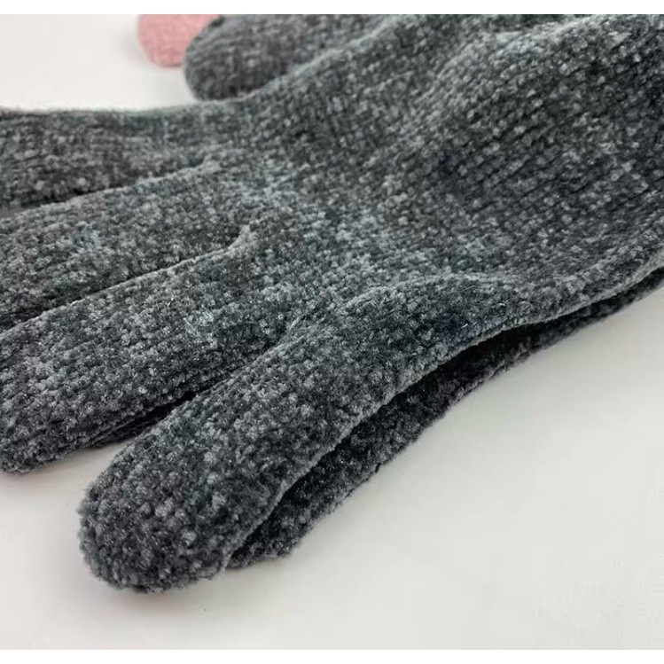 Luvas de chenille, unissex, excelente retenção de calor.