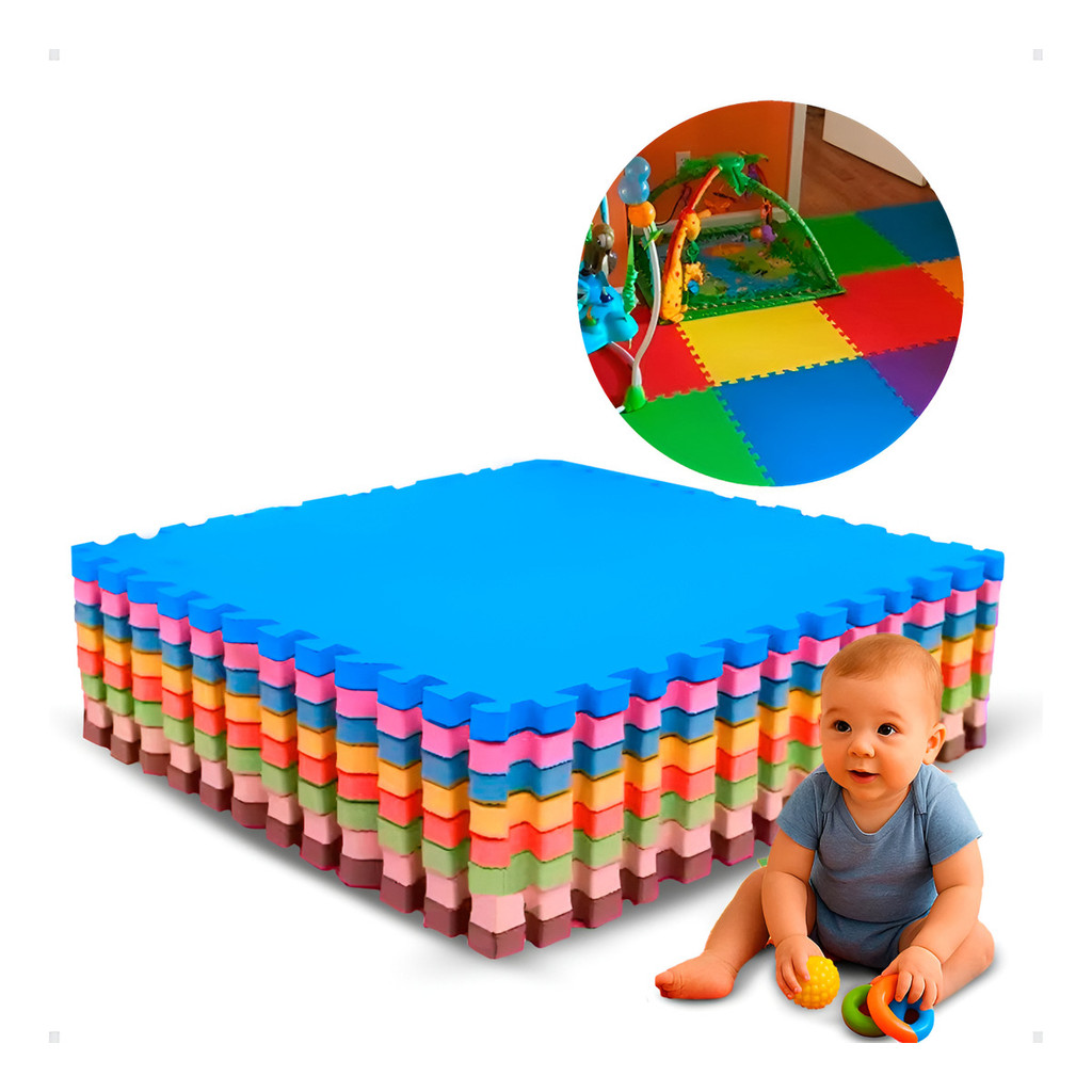 Kit 4 TATAME EVA Infantil Emborrachado Eva 10mm Grosso 50x50