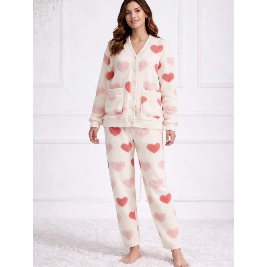 Pijama Feminino Soft Inverno Conjunto Cardigan e Calça  Moda Feminina Inverno, Pijama Quentinho, Confortável e Estiloso em Oferta na Shopee