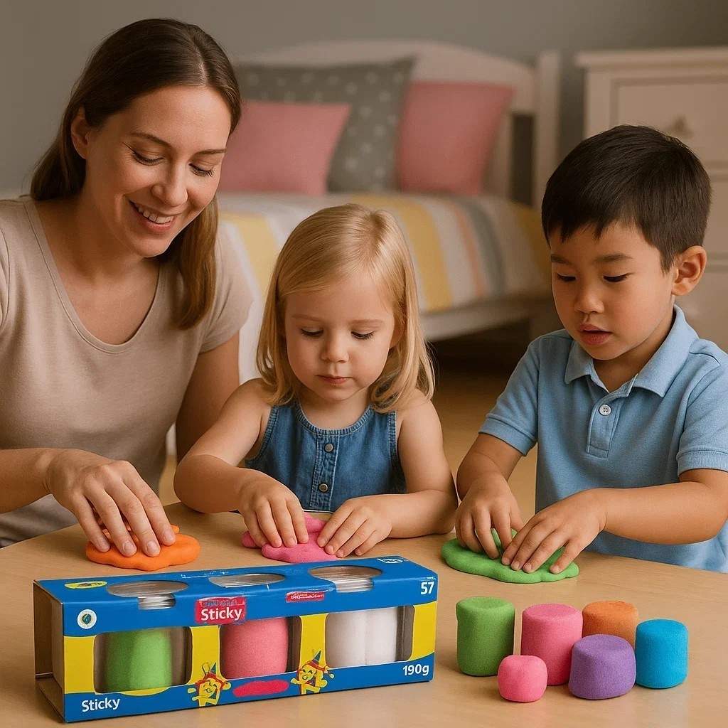Kit Massinha Colorida Infantil 75g 3 Potes 5 Unidades Conjunto Escolar Criança Sortido Achadinhos