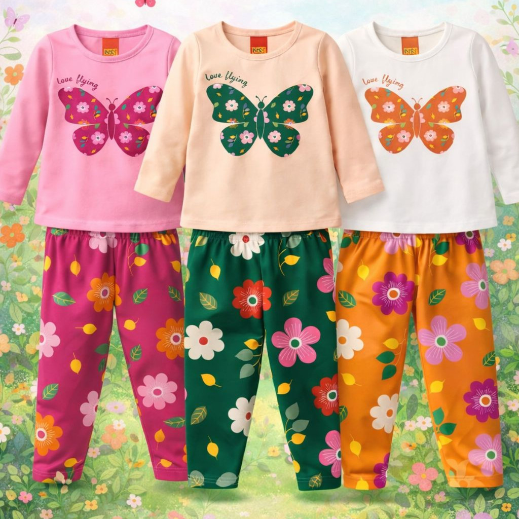 Conjunto infantil Menina Kyly Manga Longa Meia Estação Blusa + Calça Legging Algodão Confortável Inverno