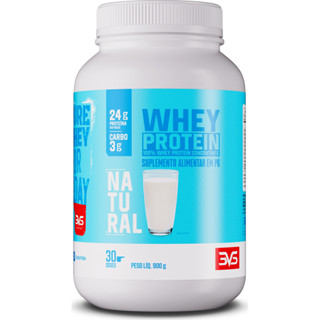 100% Whey Protein Concentrado 900g Sabor Natural - Proteína 100% Pura - 3VS Nutrition em Oferta na Shopee
