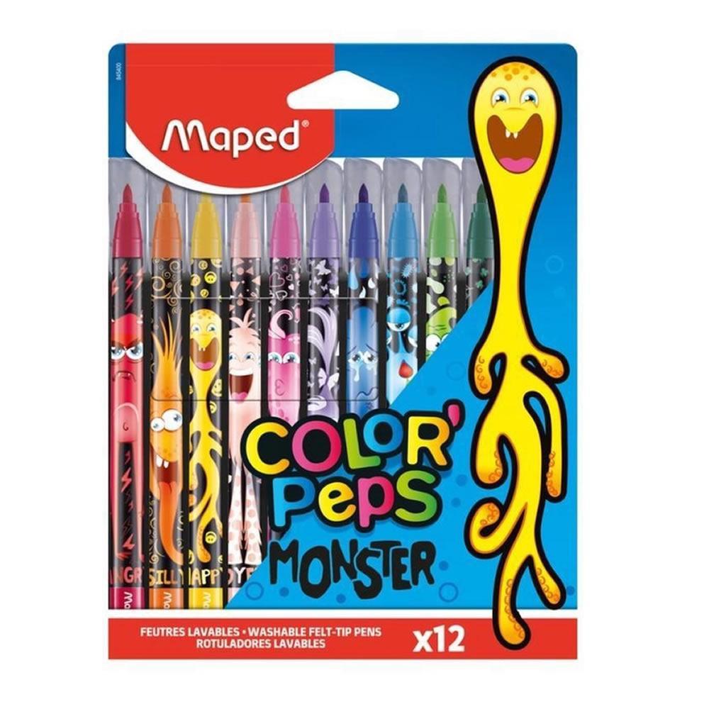 CANETA HIDROGRAFICA COLORPEPS MONSTER 12 CORES - MAPED - 845400