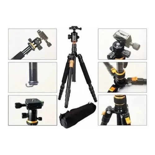 Tripé Profissional Hidráulico Aluminio 2 Em 1 Monopé 1.6m Alumínio Fotos Videos