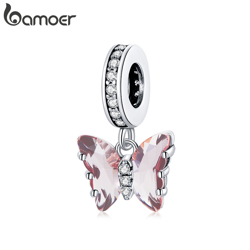 Bamoer Bead Butterfly Pingente DIY Pulseira Colar Acessórios Para Presentes Femininos