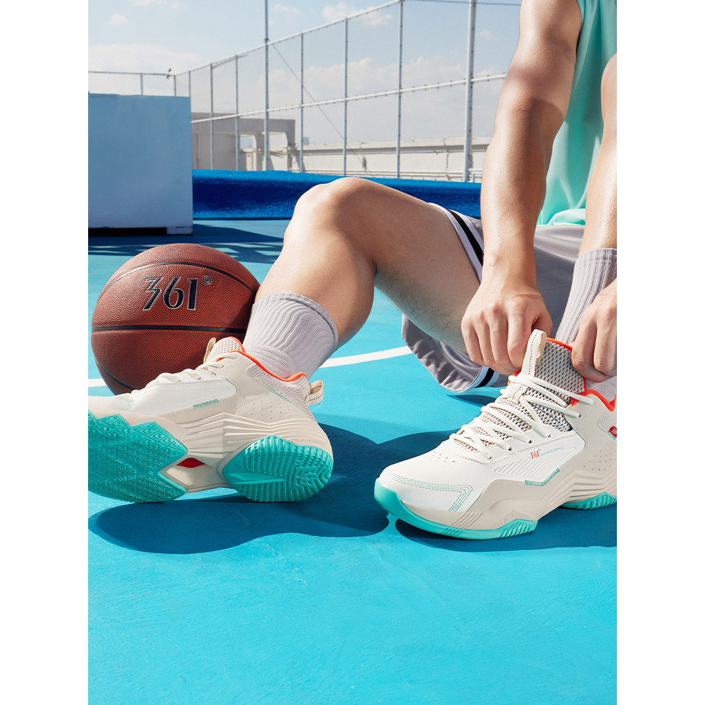 Sapatos masculinos de 361 graus, tênis de basquete, cano médio, sola grossa, resistente ao desgaste, calçados esportivos