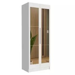 Guarda-Roupa Modulado 2 Portas com Espelho 2 Gavetas 1 Cabideiro Branco Neo Madesa
